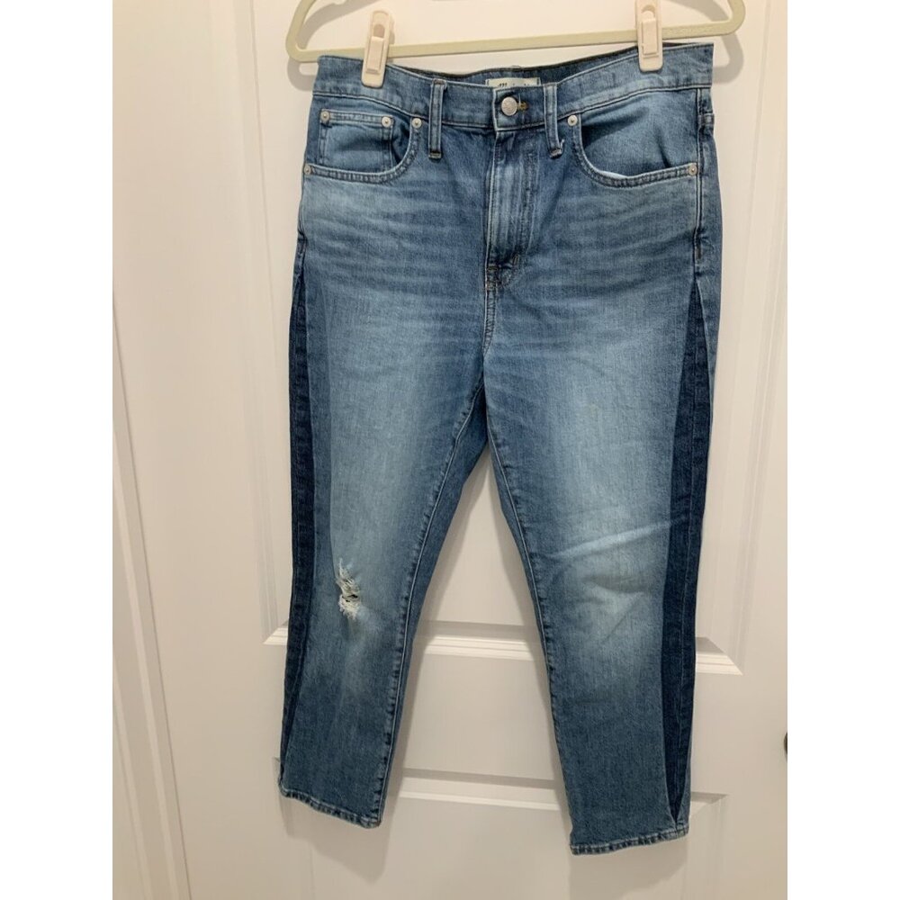 Madewell Jeans 28 (6) Womens High Rise 2 Tone Slim Boy Jean Raebrook Wash